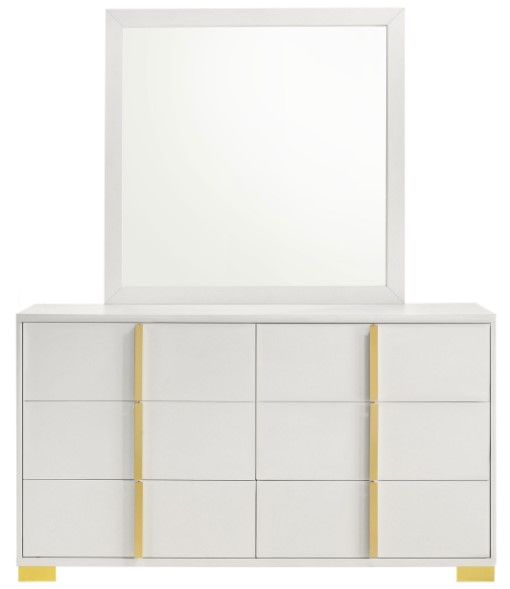 Coaster® Marceline White Dresser and Mirror-1