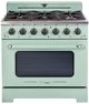 Unique® Appliances Classic Retro 36" Summer Mint Green Pro Style Gas Range-0