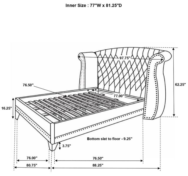 Coaster® Barzini 4-Piece White King Panel Bedroom Set-2