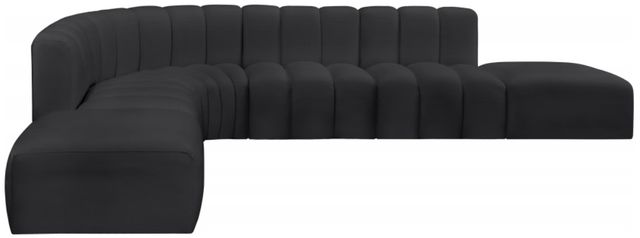 Meridian Furniture Arc 7-Piece Black Vegan Leather Sectional-1
