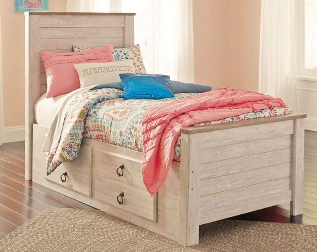 Signature Design by Ashley® Willowton Whitewash Full Panel Storage Bed-1