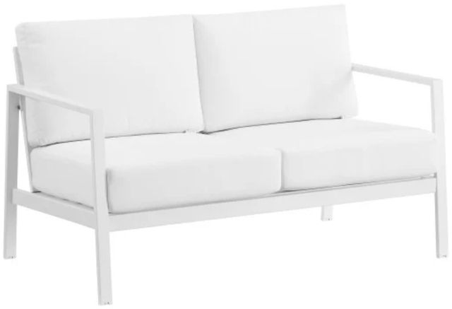 Linon Alora White Aluminum/Fabric Outdoor Loveseat-0