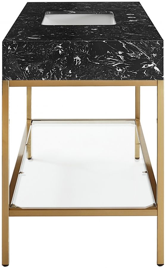 Meridian Furniture Marmo Black/Brushed Brass 48" Bathroom Vanity-4