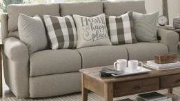 front view of the Catnapper® Westport Metal Power Lay Flat Reclining Sofa