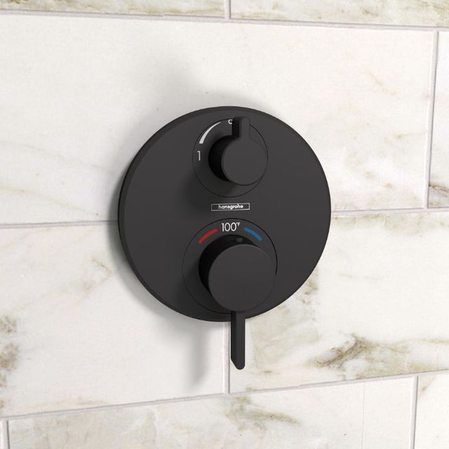 Hansgrohe Ecostat S Matte Black Thermostatic Trim with Volume Control-1