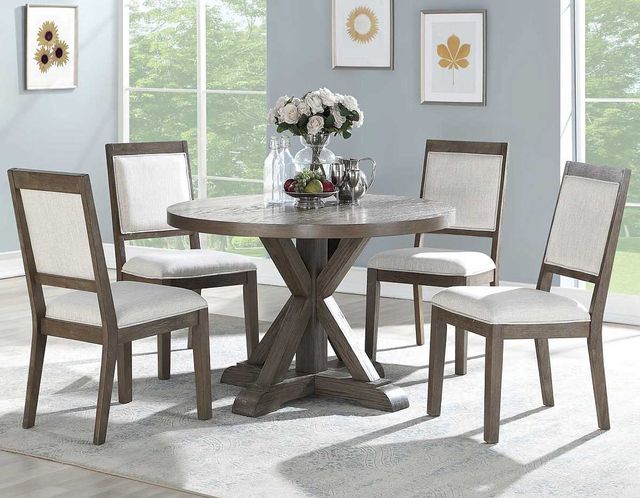 Steve Silver Co. Molly 5-Piece Grey Oak 48" Round Dining Set-0