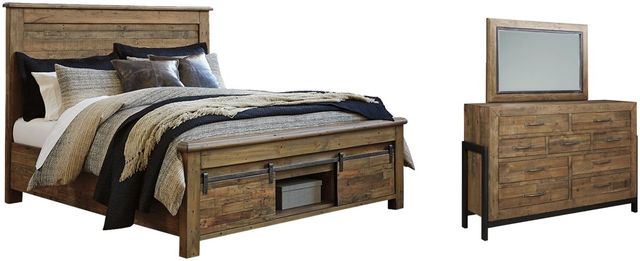 Signature Design by Ashley® Sommerford 3-Piece Brown California King Panel Storage Bed Set-0