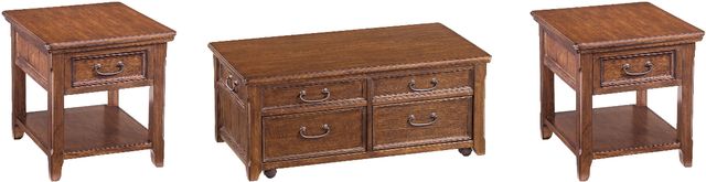 Signature Design by Ashley® Woodboro 3-Piece Dark Brown Living Room Table Set-0