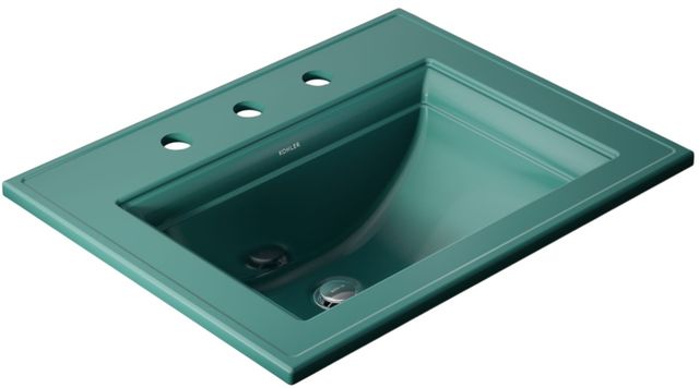 Kohler Memoirs® Stately Teal 22.75" Rectangular Drop-In Bathroom Sink-0