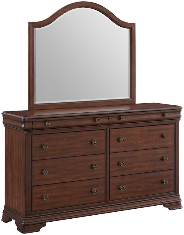Elements International Phillipe 3-Piece Cherry Queen Bedroom Set-2