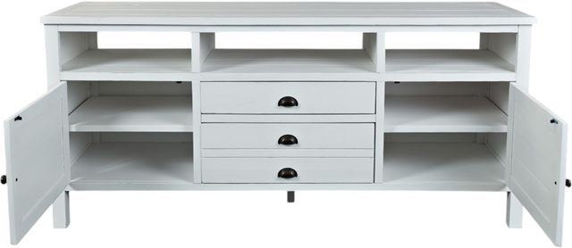 Jofran Inc. Artisan's Craft Distressed Weathered White 70" Media Console-2