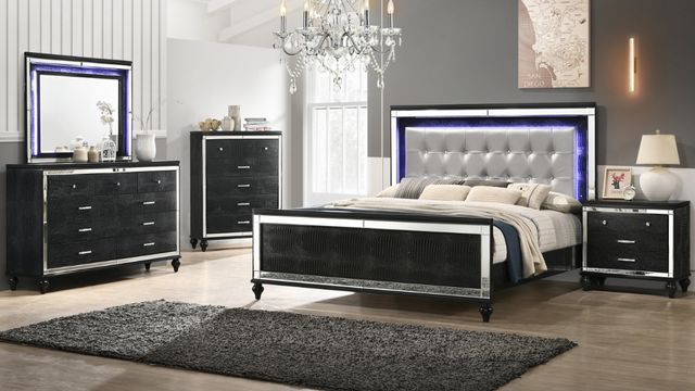 New Classic® Home Furnishings Valentino Black Full Panel Bed-1