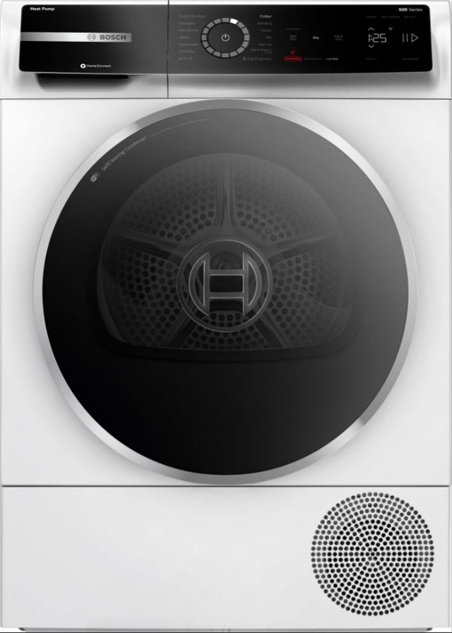 Bosch® 500 Series White Front Load Washer & Electric Dryer Laundry Pair-2