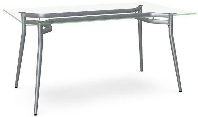 Amisco Customizable Alys 60" Clear Glass Top with Rectangular Table Base-0