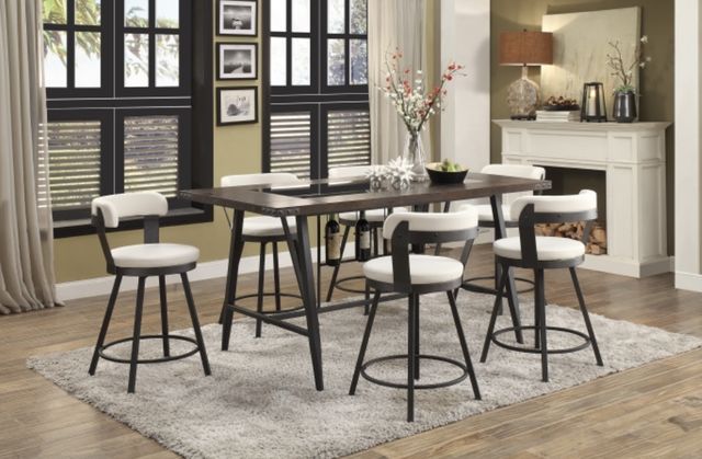 Homelegance® Appert Dark Gray/White Swivel Counter Height Chair-1
