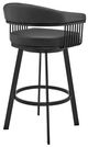 Armen Living Bronson Matte Black 25" Counter Swivel Bar Stool-3