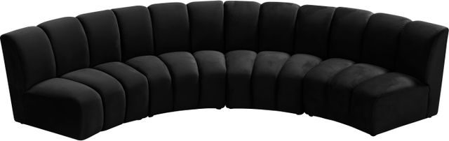 Meridian Furniture Infinity 4-Piece Black Velvet Modular Sectional-2