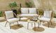 Elements International Grace 4-Piece Black/Natural Fabric/Wooden Outdoor Seating Set-0
