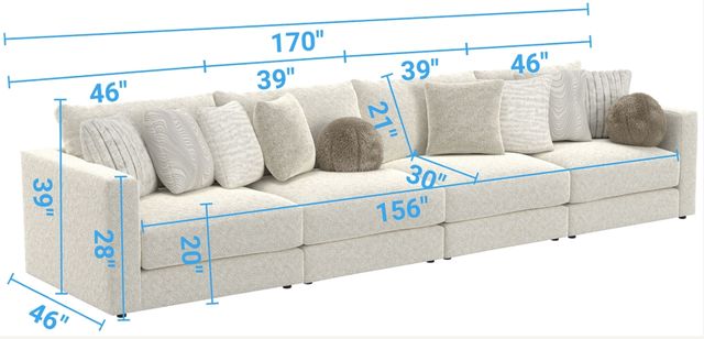 Jackson Furniture Ritzy 4-Piece Bone Modular Sectional-2