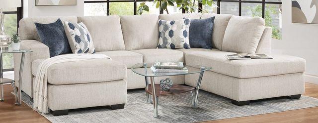 American Wholesale Furniture Herringbone 3-Piece Oatmeal L-Shape Sectional-1
