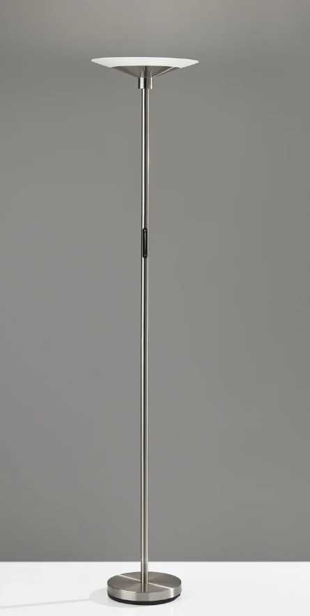 Adesso® Solar Brushed Steel LED Torchiere-3