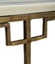 Furniture Classics Tours White Console Table with Antique Brass Base-4