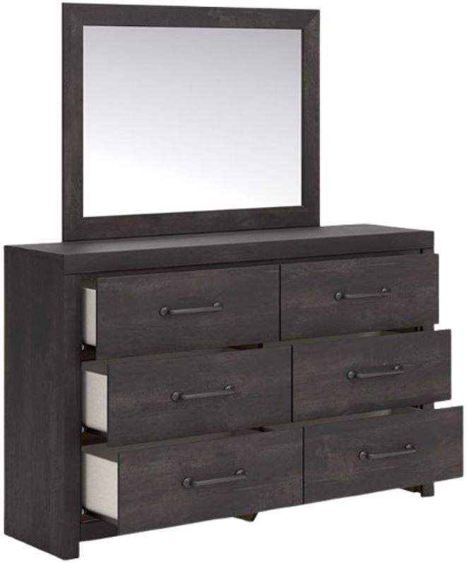 Hollivern Dresser and Mirror - Dark Gray