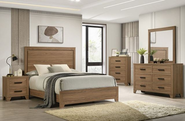 Furniture of America® Panelli Walnut Nightstand-1