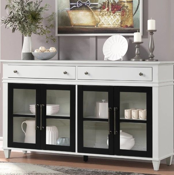 Parker House® Domino Black/Cottage White 68" Console-1