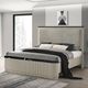 ACME Furniture Travonte Beige/Gray Linen Eastern King Upholstered Panel Bed-1