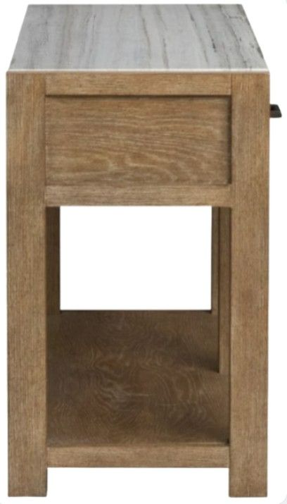 Magnussen Home® Plum Creek Sierra Brown Sofa Table with Marble Top-4