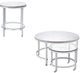 Bassett Mirror Jadyn White/Clear Nesting Table with Chrome Base-3