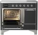 Ilve® Majestic III 40" Graphite Matte Pro Style Induction Range with Solid Door and Chrome Trim-3