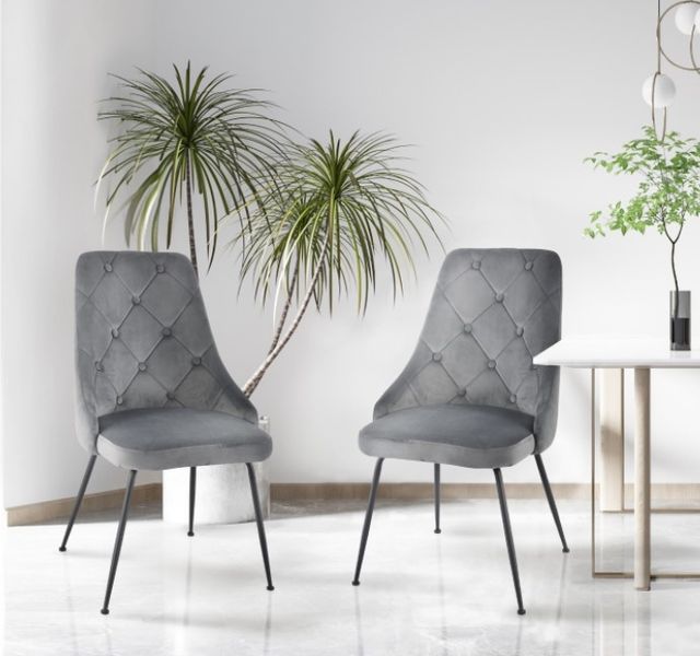 Mazin Furniture Plumeria Gray Side Chair -2