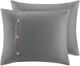 Olliix by Madison Park 3 Piece Grey Full/Queen Finley Cotton Waffle Weave Comforter Set-2