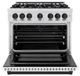 ZLINE Select Series Autograph Edition 36" Satin Stainless Steel Pro Style Dual Fuel Range with White Matte Door and Matte Black Accents-1