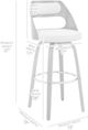 Armen Living Julius Gray/Walnut Swivel Counter Stool-2