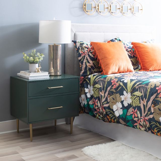 Linon Gwyneth Dark Green Nightstand -1
