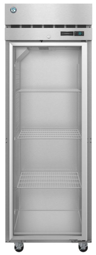 Hoshizaki Steelheart® 28" 23.1 Cu. Ft. Stainless Steel Single Section Upright Refrigerator with Full Glass Doors and Lock-0