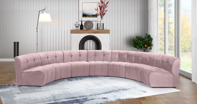 Meridian Furniture Limitless 7-Piece Pink Velvet Modular Sectional-1