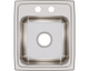 Elkay Lustertone® Lustrous Satin 15" x 17.5" 2-Hole Single Bowl Drop-in Bar Sink-1