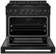 ZLINE Marino 36" Black Stainless Steel Pro Style Dual Fuel Range with 6 Brass Burners-1