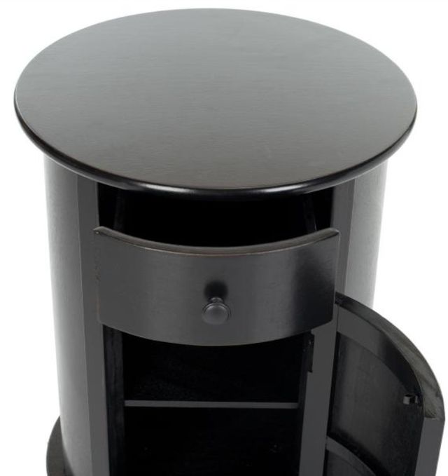 Safavieh Tabitha Distressed Black Swivel Accent Table-1
