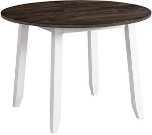 KONA 42" DROP LEAF TABLE WHITE FINISH W/GRAY TOP