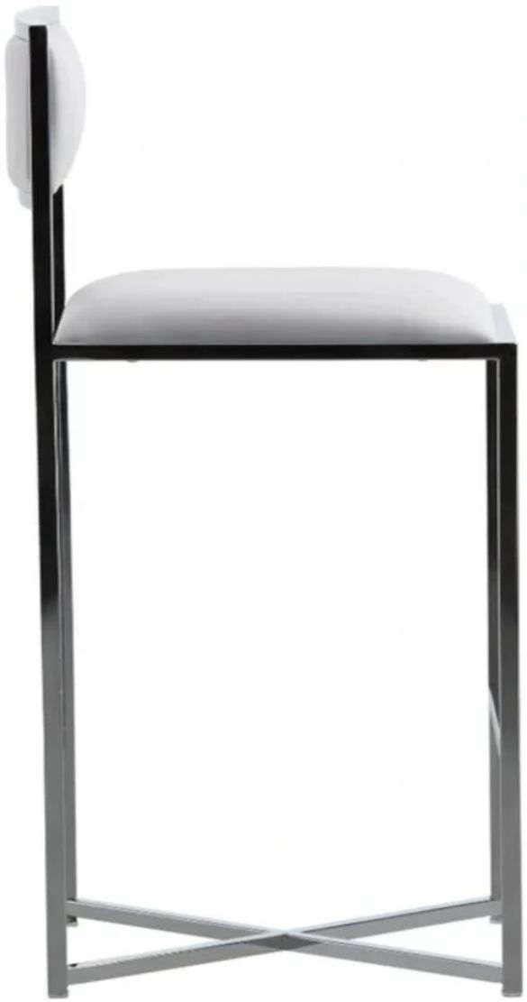 Modus Furniture Amalfi Chrome/White X-Base Bar Stool-3