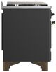 Ilve® Majestic III 60" Graphite Matte Pro Style Dual Fuel Liquid Propane Range with Triple Glass Door and Burnished Trim-4