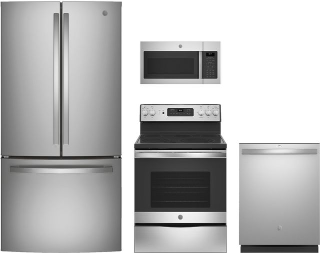 GE® 4 Piece Fingerprint Resistant Stainless Steel Kitchen Package-0