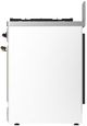 Ilve® Majestic III 30" White Pro Style Dual Fuel Natural Gas Range with 5 Black Brass Burners and Burnished Trim-2