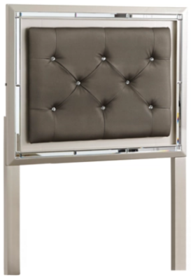 Signature Design by Ashley® Lonnix 6-Piece Silver Twin Upholstered Panel Headboard Set-1