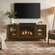 Elements International Santa Barbara Walnut 60" TV Console with 23" Fireplace Insert-1